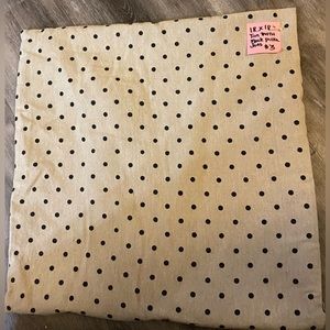 18x18 cream pillow cover with black polka dots